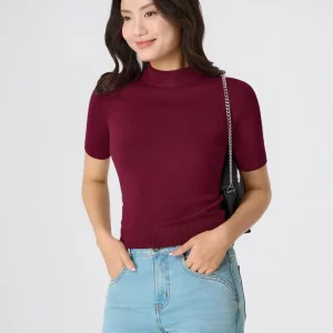 Áo Len Nữ Ngắn Tay Bo Gấu